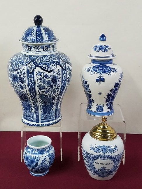 3 Pcs Delft and Boch Urn (1 of 4)
