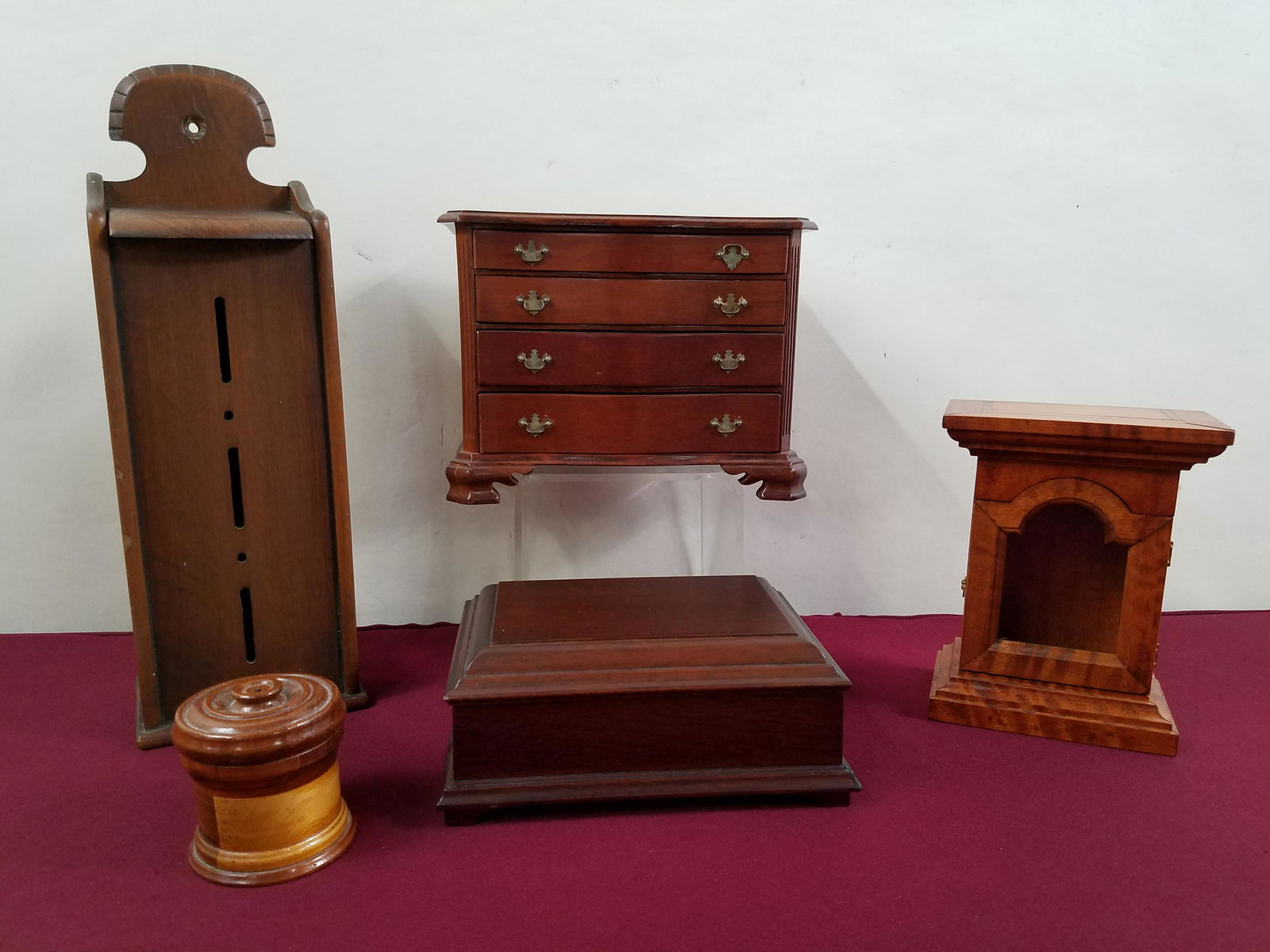 5 Pcs Miniature Chest, Boxes and Watch Hutch (1 of 6)