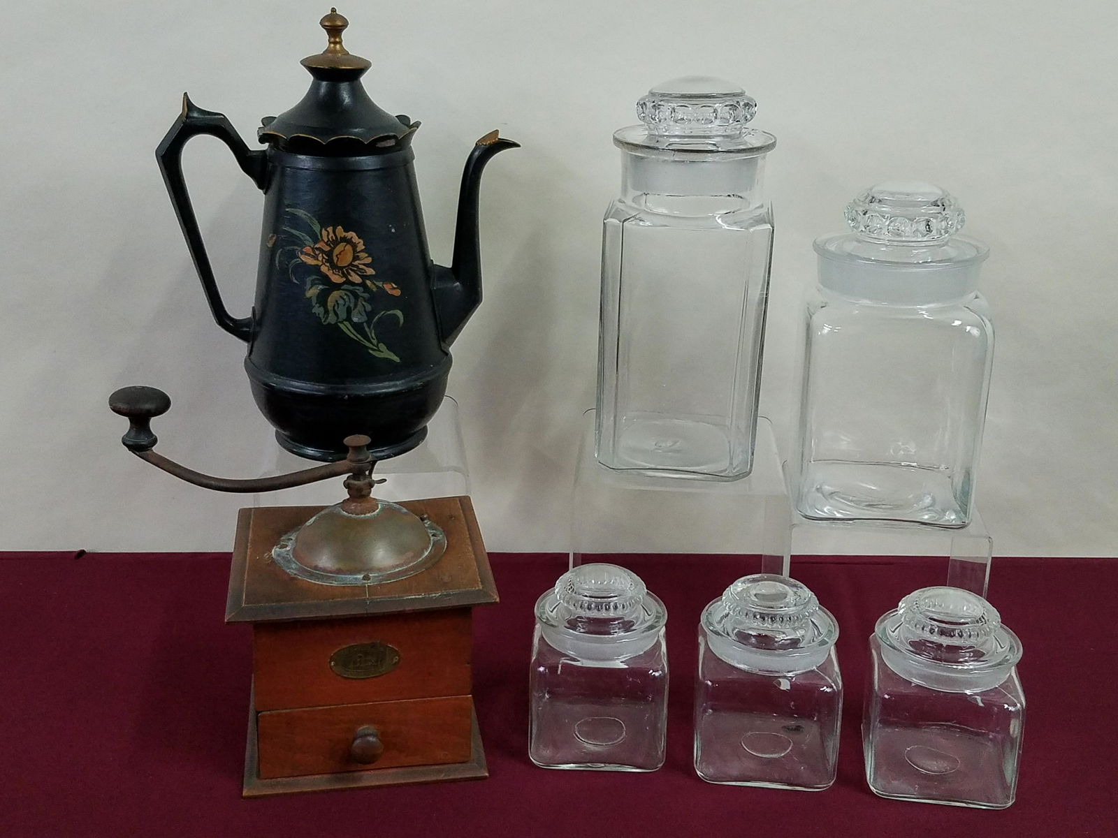 7 Pcs Coffee Grinder, Pot & Jars (1 of 7)