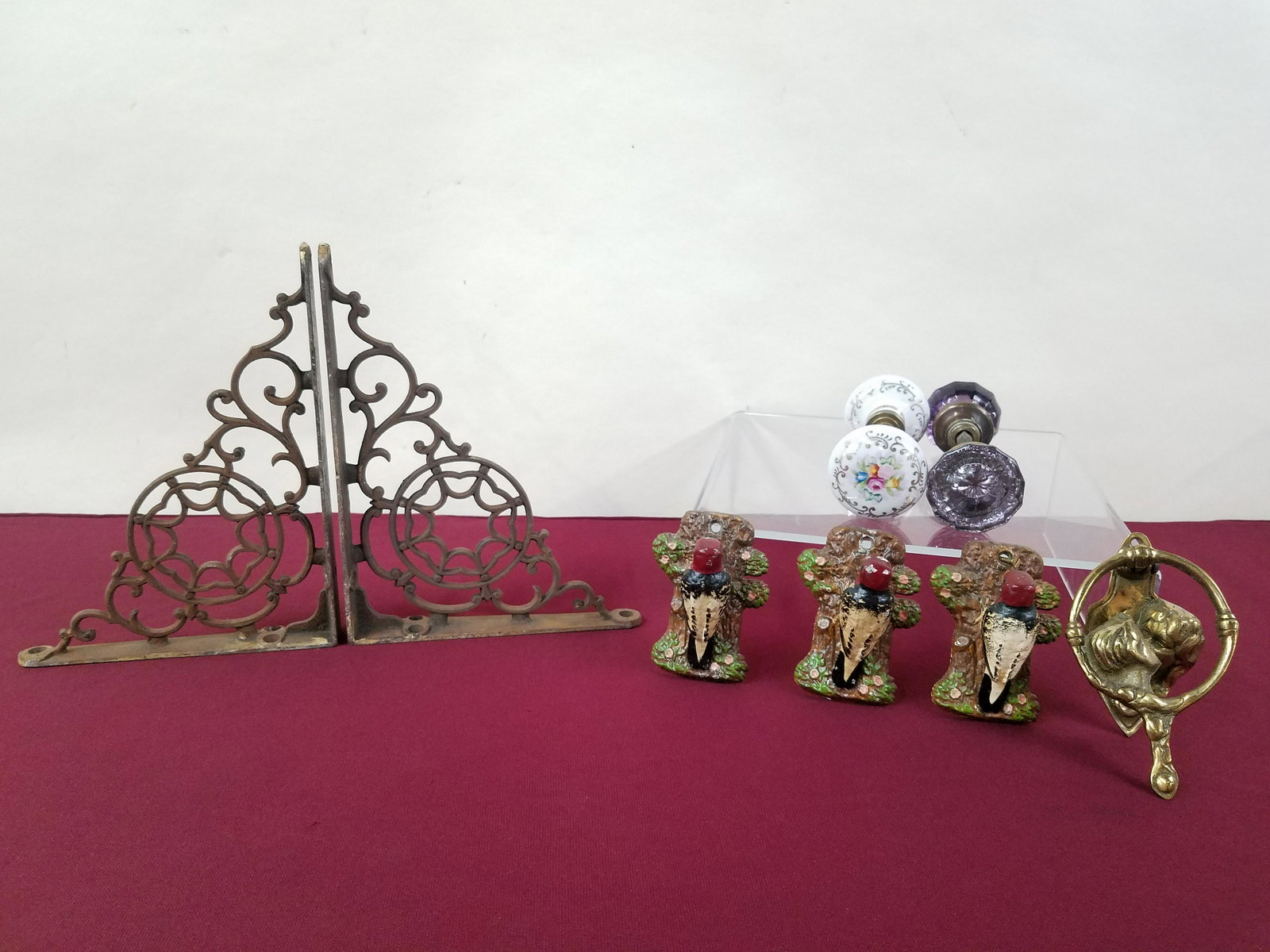 8 Pcs Door Knockers, Knobs and Brackets: 3-1/2" to 9" high. IMPORTANT: Before bidding, please read the terms and conditions below. When you registered for the auction you agreed to these terms and will be required to comply with them.