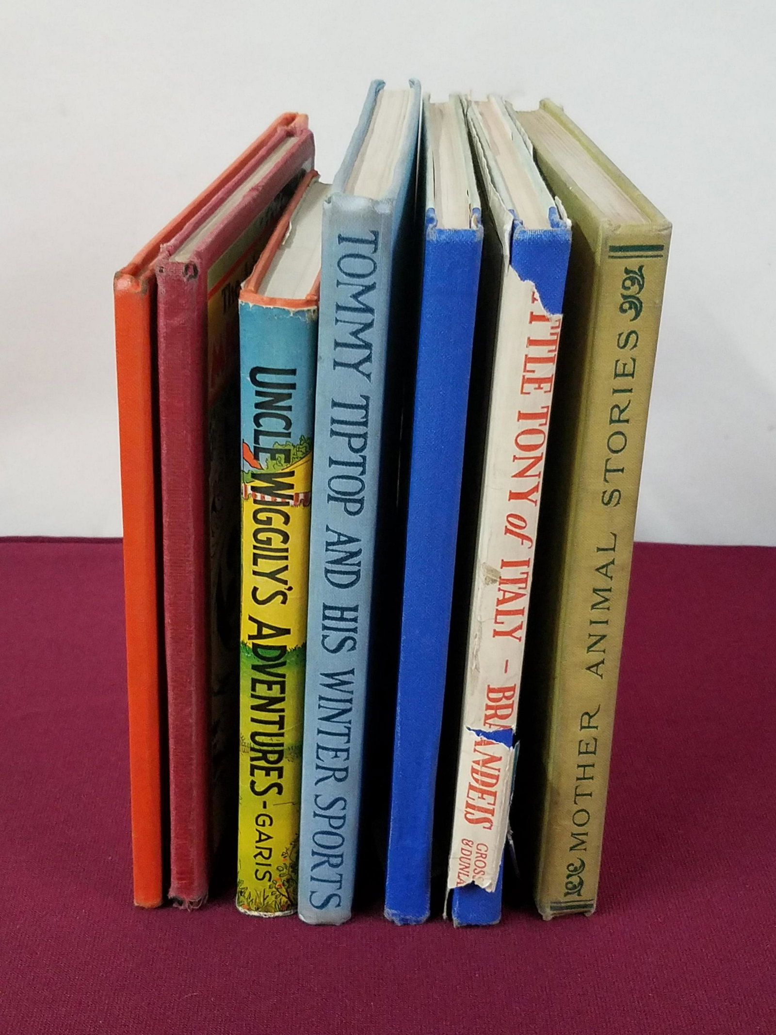 7 Children's Books incl Mickey Mouse: Includes The Adventures of Mickey Mouse, Uncle Wiggly's Adventures, Tommy Tip Top and His Winter Sports, Little Tom of England, Little Tony of Italy, Mother Animal Stories and The Story Book of Transp