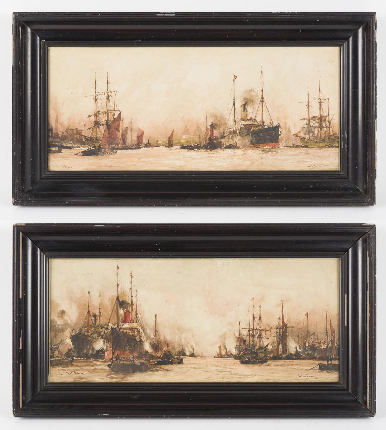 2 Dixon Lithographs of Harbor Scenes (1 of 11)