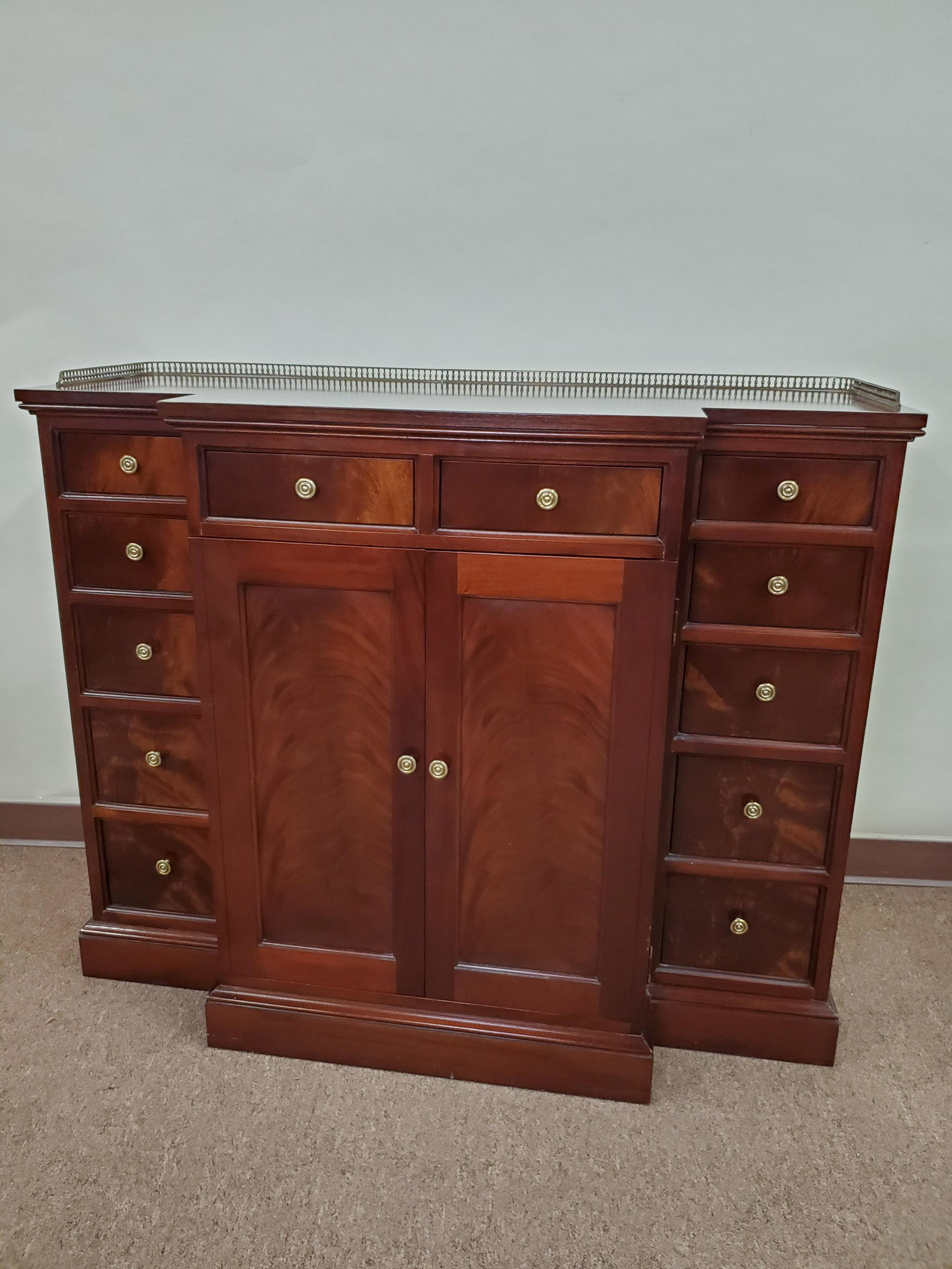 Hickory Chair Credenza: 49" wide X 21" deep X 40" high. IMPORTANT: Before bidding, please read the terms and conditions below. When you registered for the auction you agreed to these terms and will be required to comply with