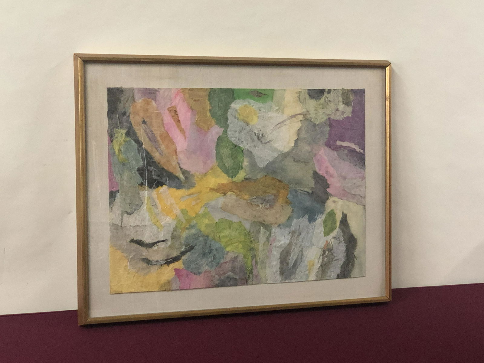 Lucy P. Eisenhart Collage: Lucy P. Eisenhart (York, Pennsylvania, 20th century) signed and dated 1962. Overall with frame 21" high x 26 3/4" wide. IMPORTANT: Before bidding, please read the terms and conditions below. When you