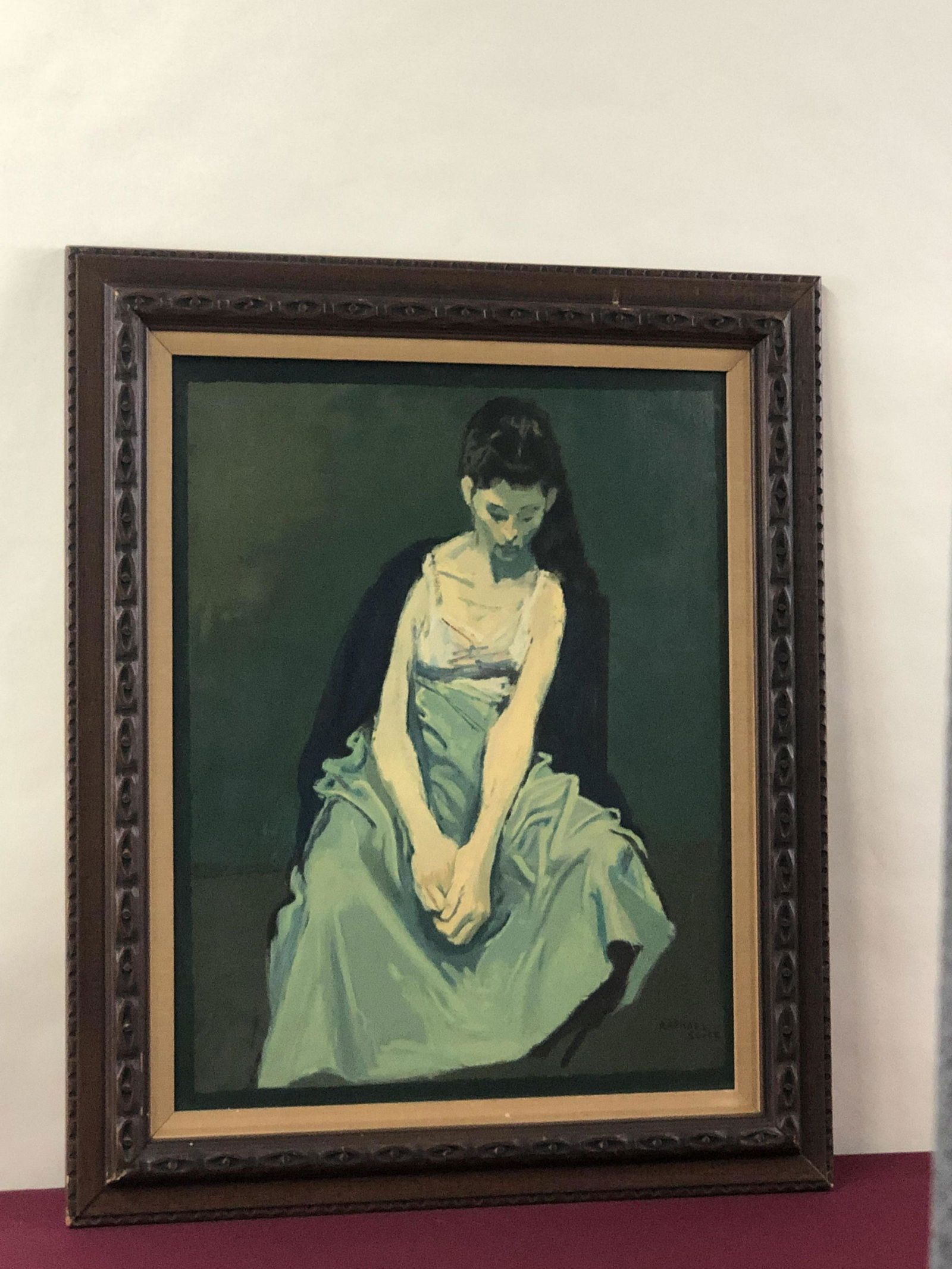 Raphael Soyer Signed Serigraph: Overall with frame 35" high x 29" wide. IMPORTANT: Before bidding, please read the terms and conditions below. When you registered for the auction you agreed to these terms and will be required to com