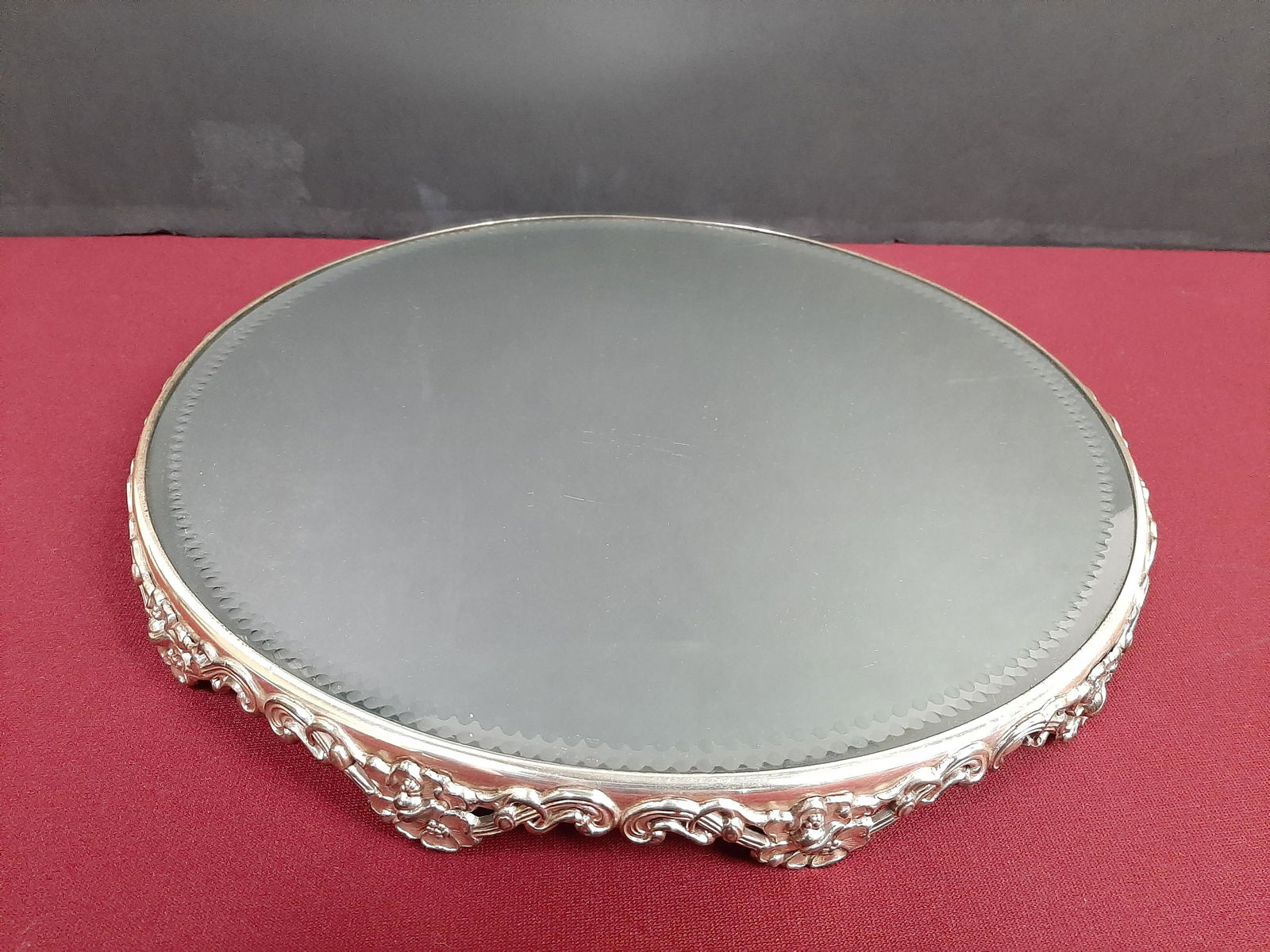 Victorian Silverplate Mirrored Plateau (1 of 3)