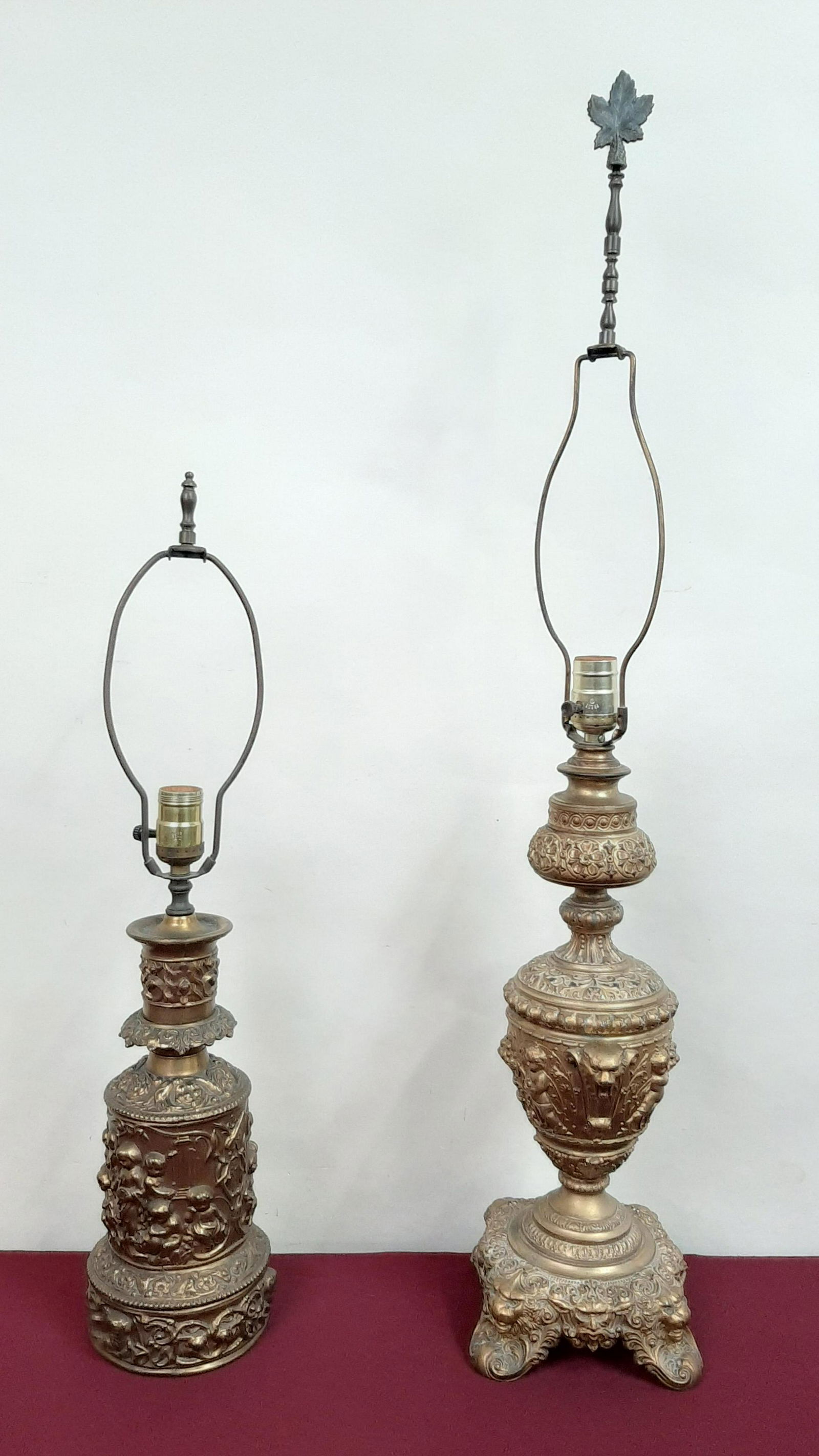 2 Ornate Brass Lamps (1 of 3)