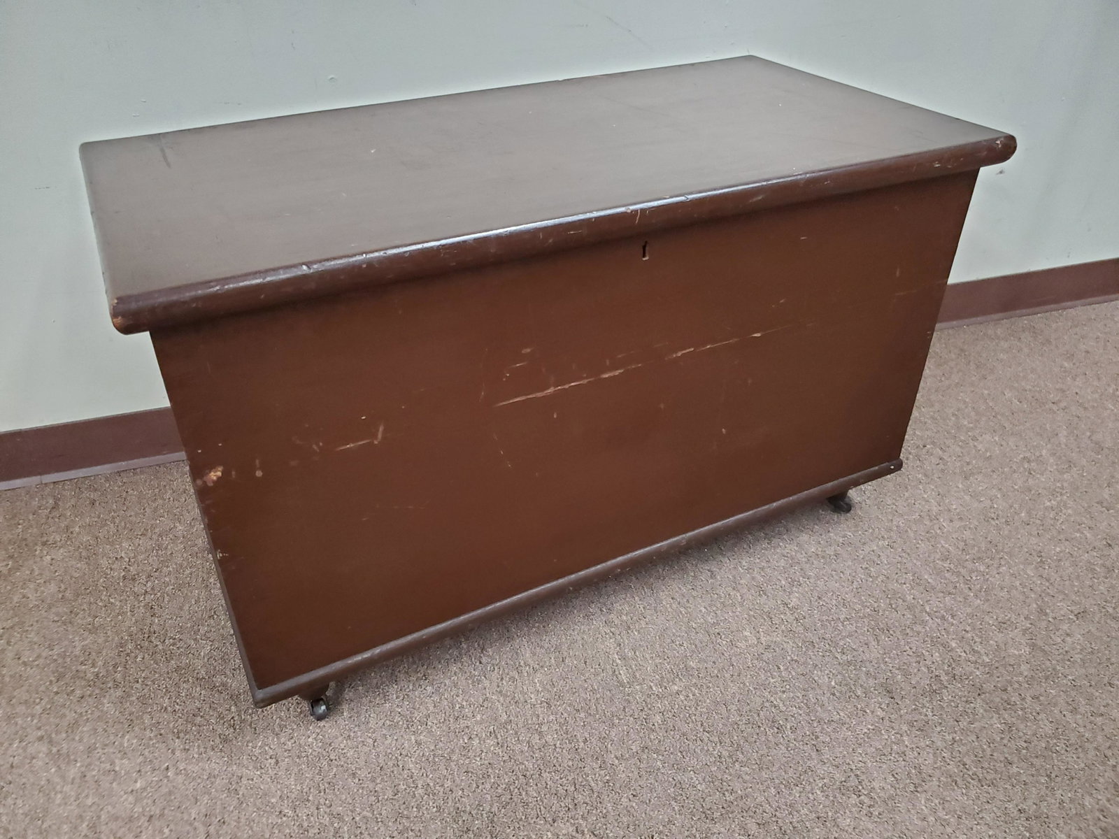 Blanket Chest: 37 3/4" wide X 19" deep X 23" high. IMPORTANT: Before bidding, please read the terms and conditions below. When you registered for the auction you agreed to these terms and will be required to comply 