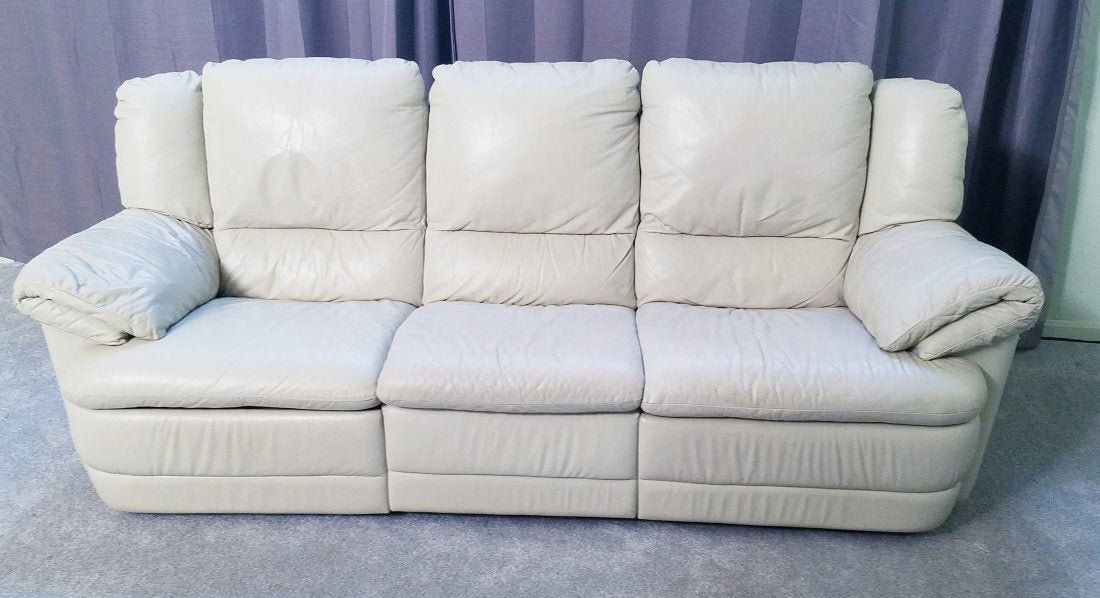 Italian Leather Reclining Sofa (1 of 6)