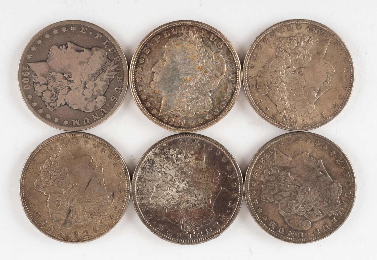 6 Morgan Silver Dollars (1 of 2)