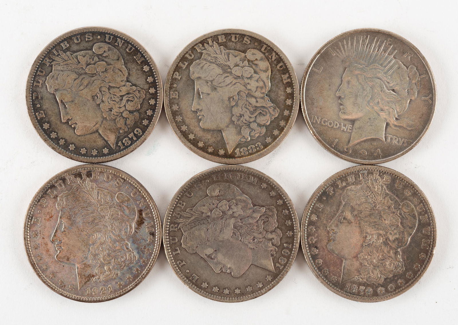 6 U.S. Silver Dollars (1 of 2)