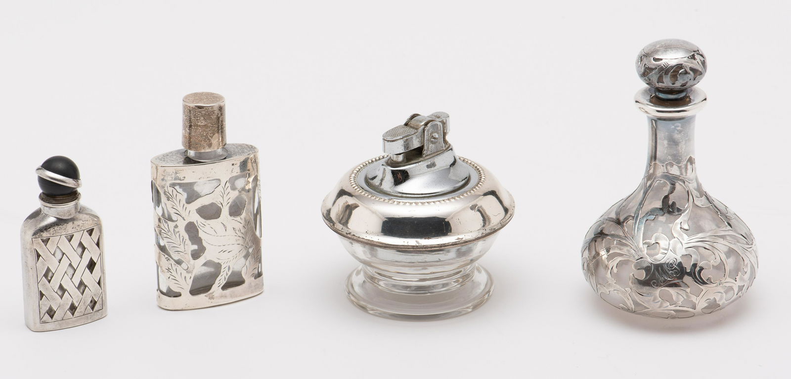 3 Sterling Perfume Bottles with Cigarette Lighter (1 of 9)