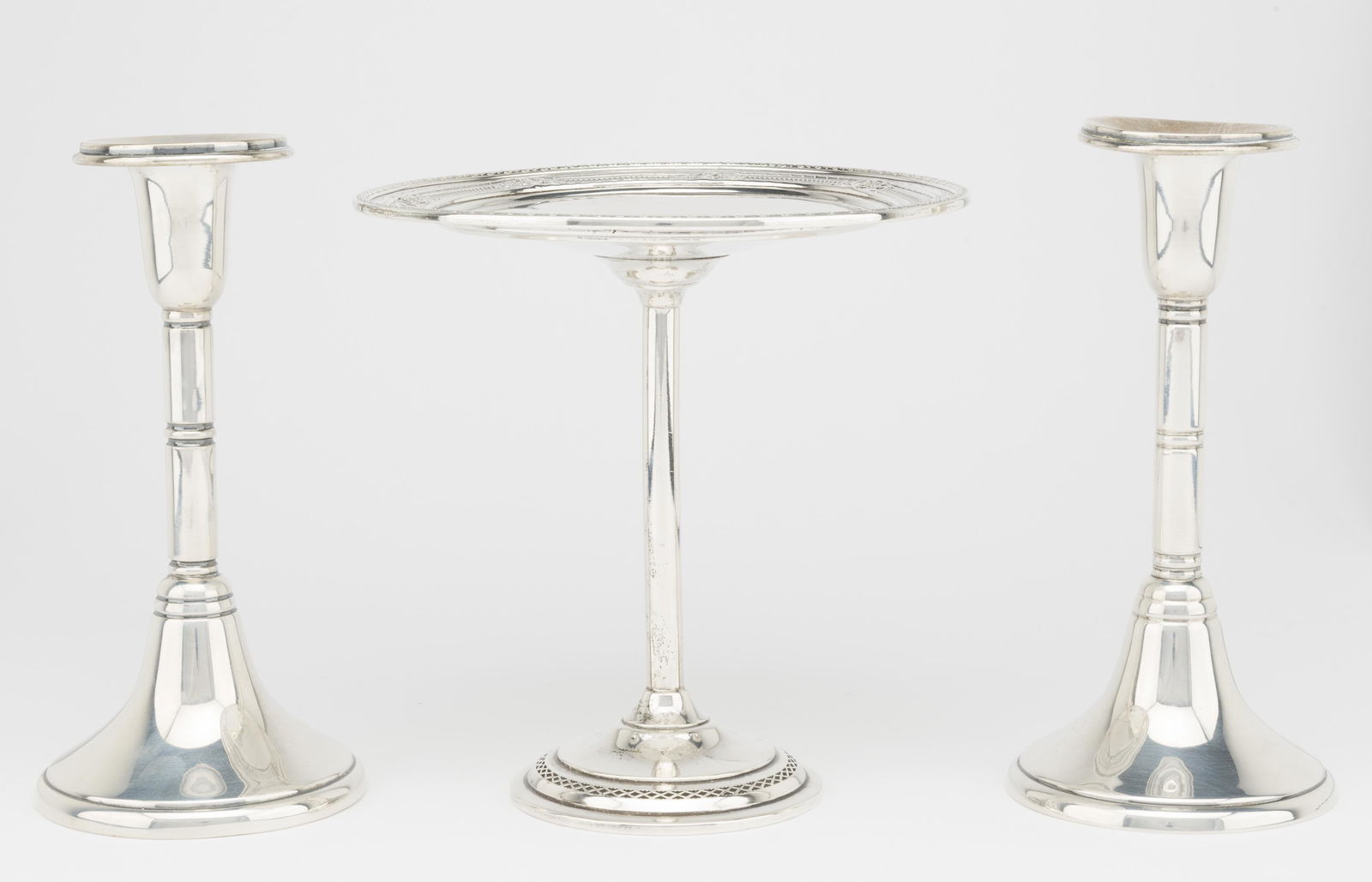 Sterling Compote & Candlesticks (1 of 6)