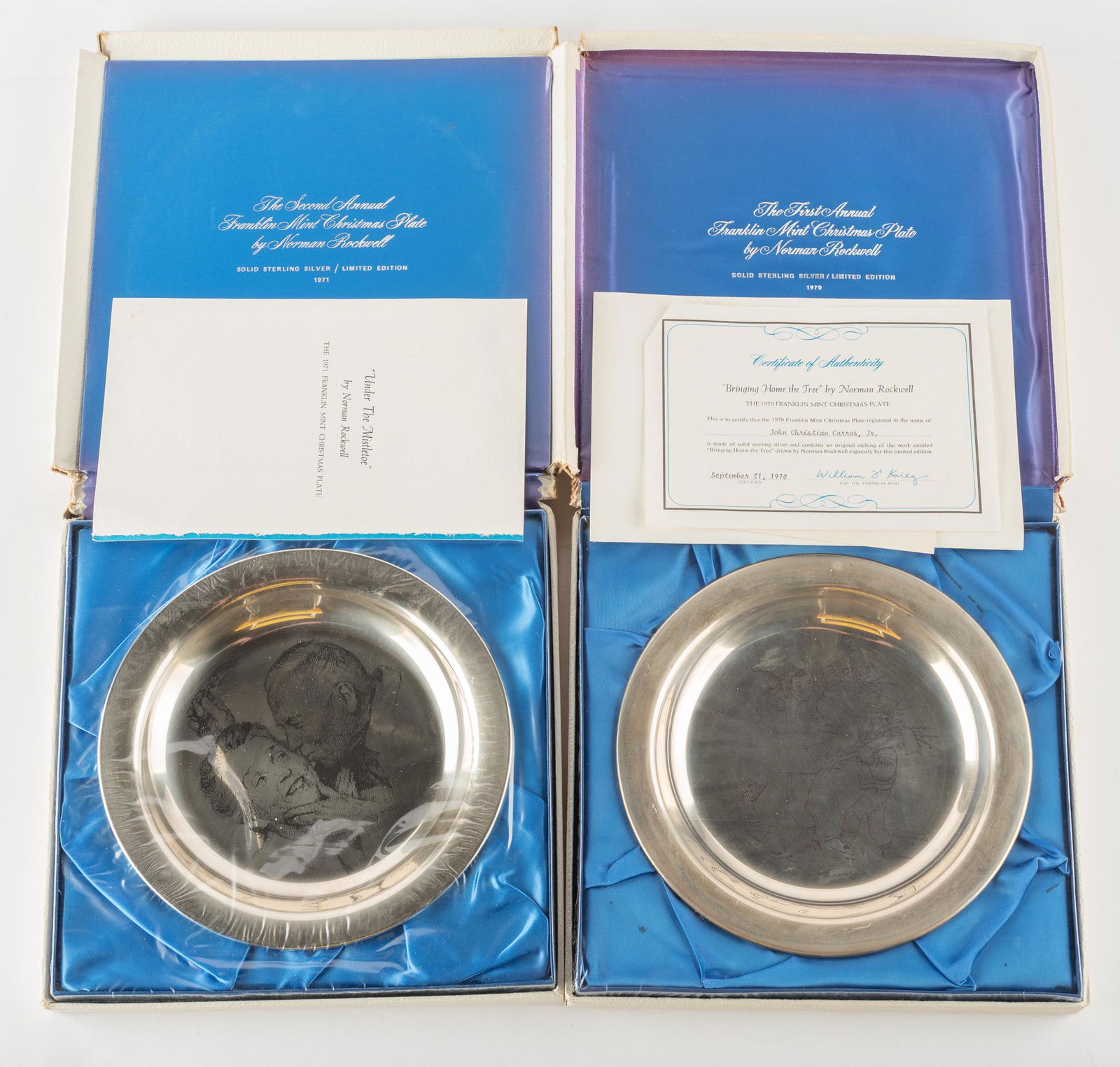 2 Sterling Franklin Mint Christmas Plates (1 of 3)