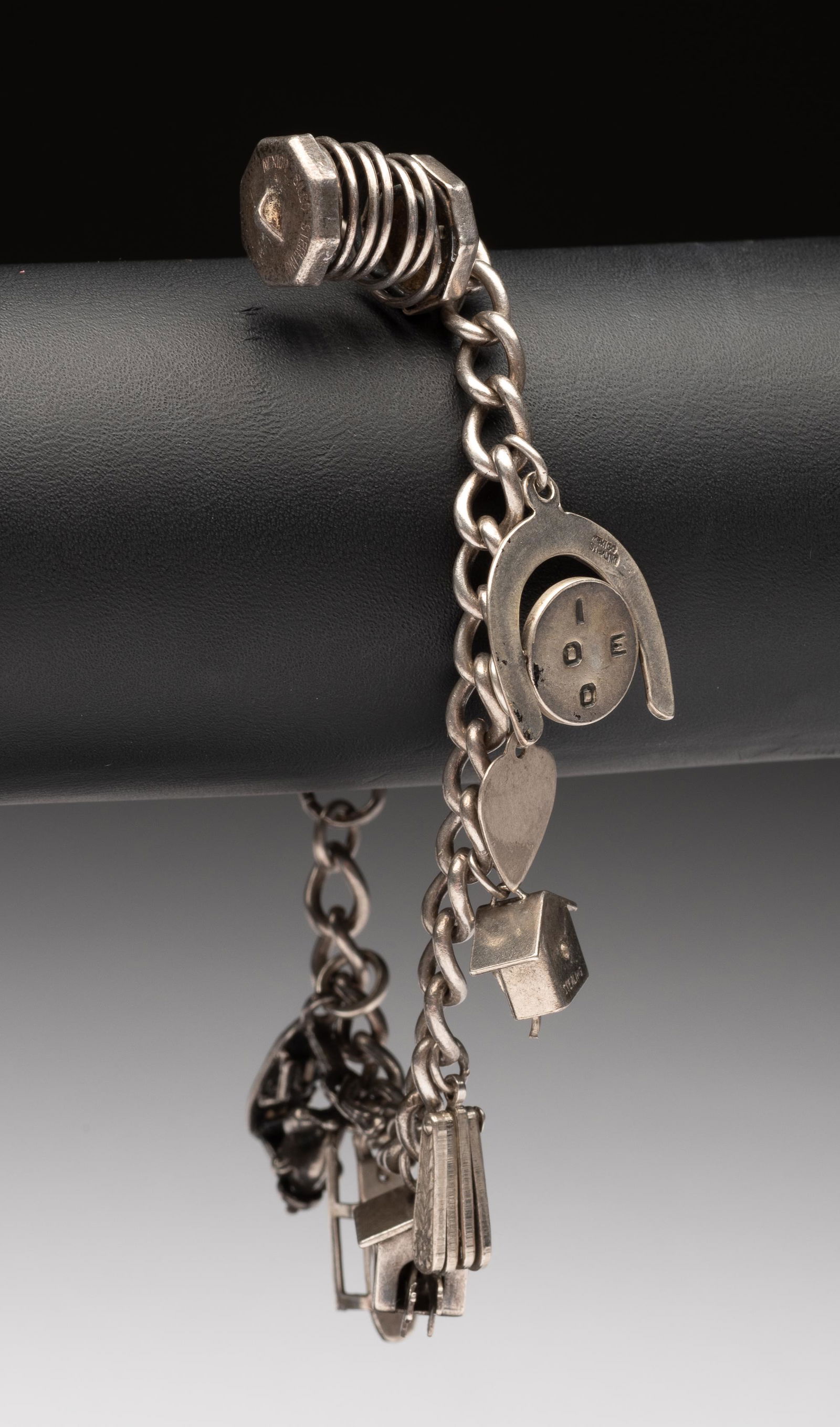 Vintage Sterling Charm Bracelet w/ 11 Charms (1 of 3)