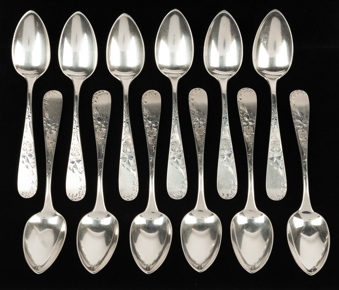 12 Hennegen, Bates & Co. Sterling Fruit Spoons (1 of 5)