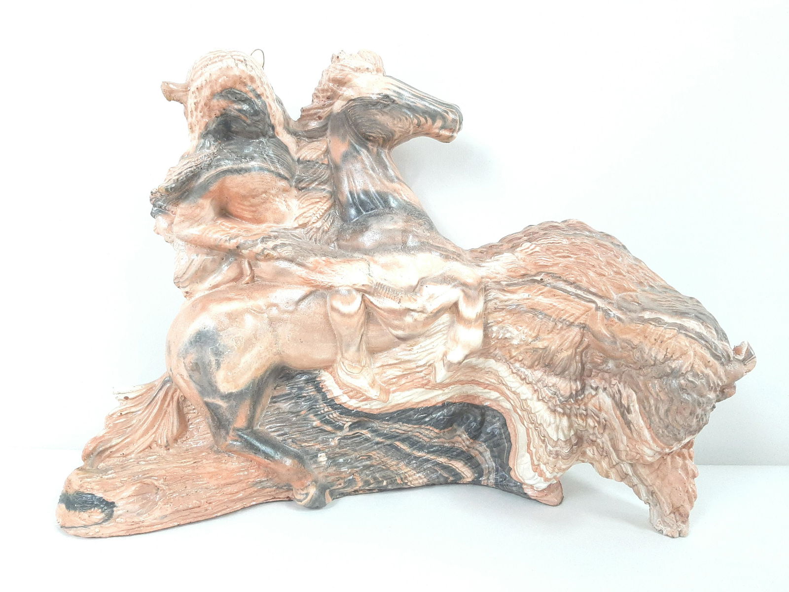 Hardstone Sculpture of Hunter and Buffalo (1 of 3)