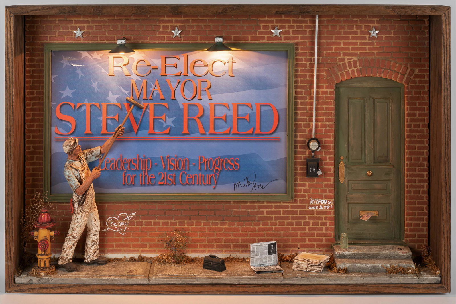 Michael Garman Re-Elect Mayor Steve Reed Sculpture (1 of 5)