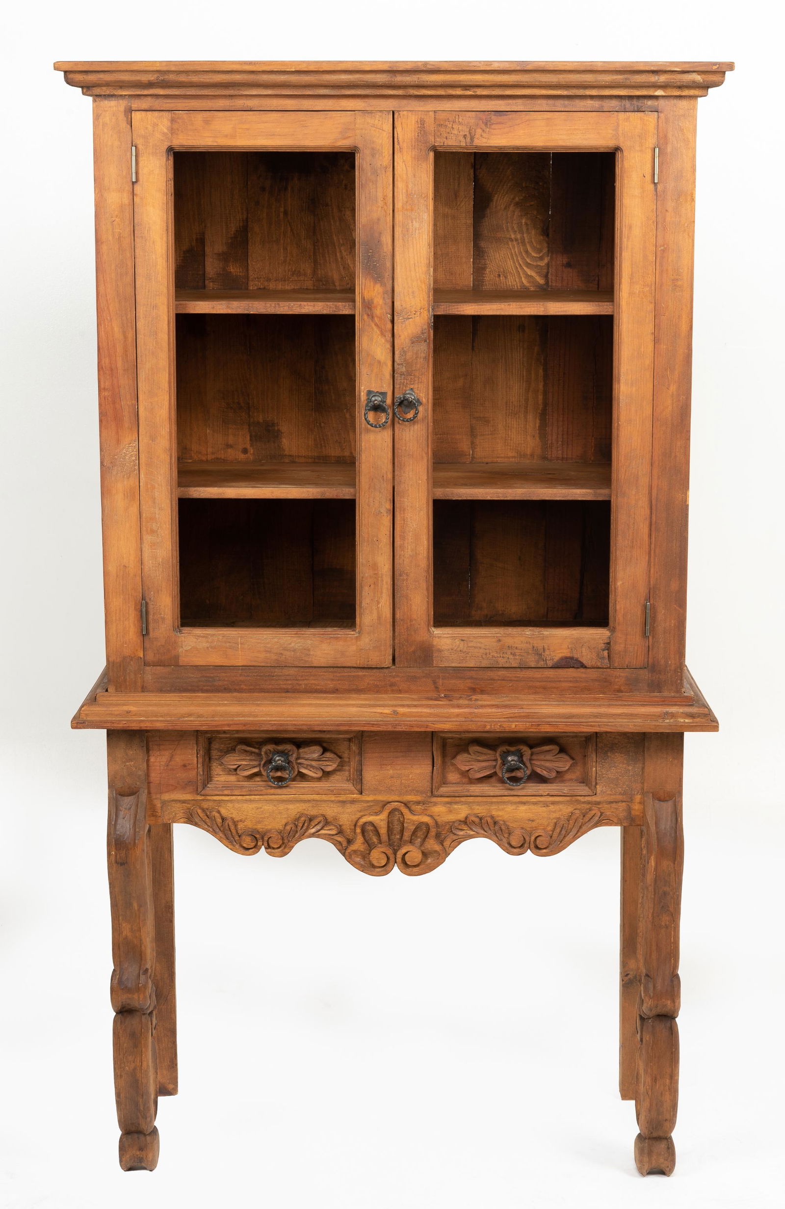 Carved Double Door Curio Cabinet (1 of 5)