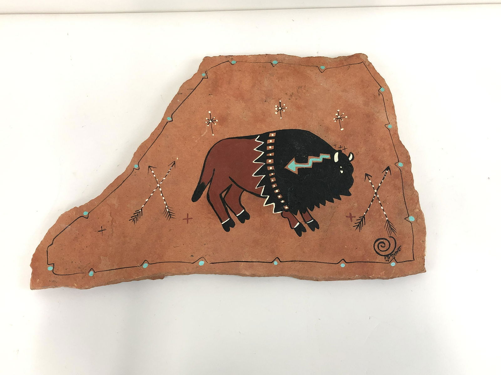 C. J Prophet Buffalo Painting on Sandstone (1 of 2)