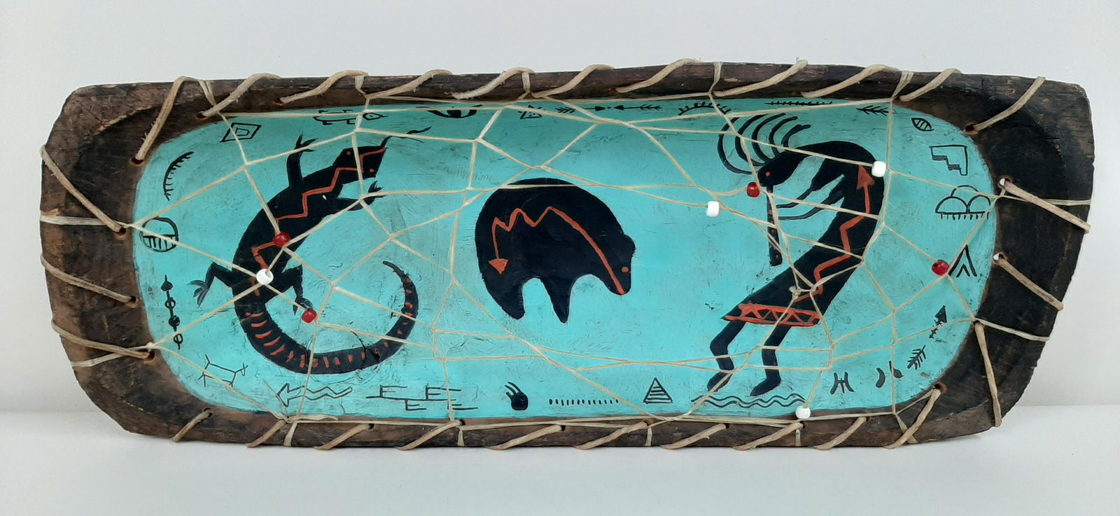 Native American Painted Wood Bowl (1 of 4)