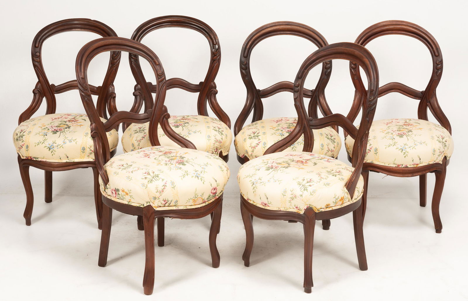 Set of 6 Victorian Rococo Revival Side Chairs (1 of 5)