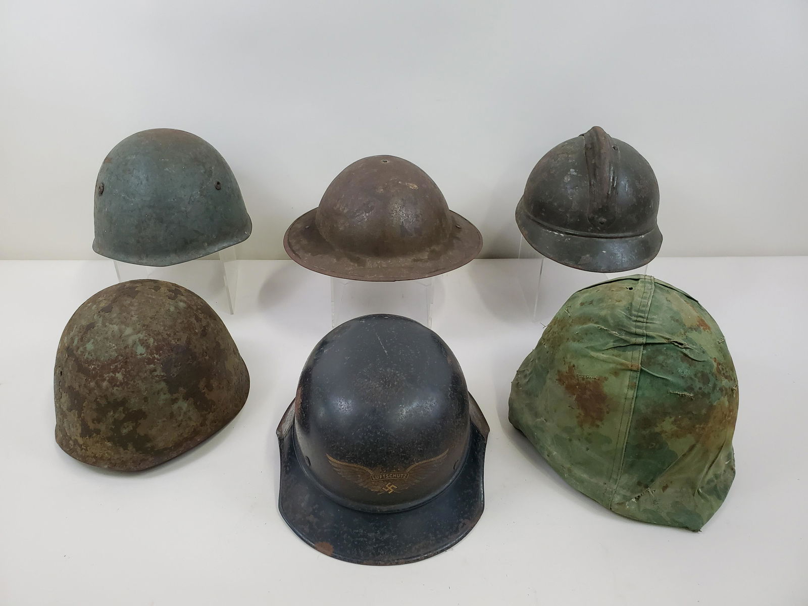 6 Military Helmets (1 of 2)