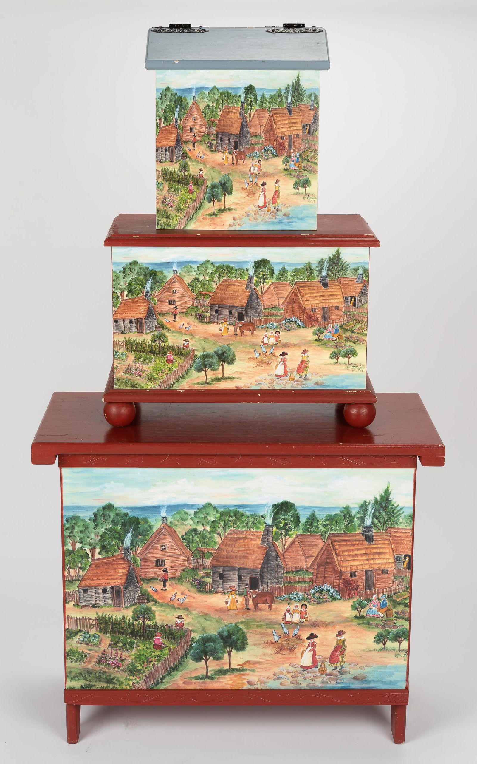 3 Paint Decorated Chests (1 of 1)