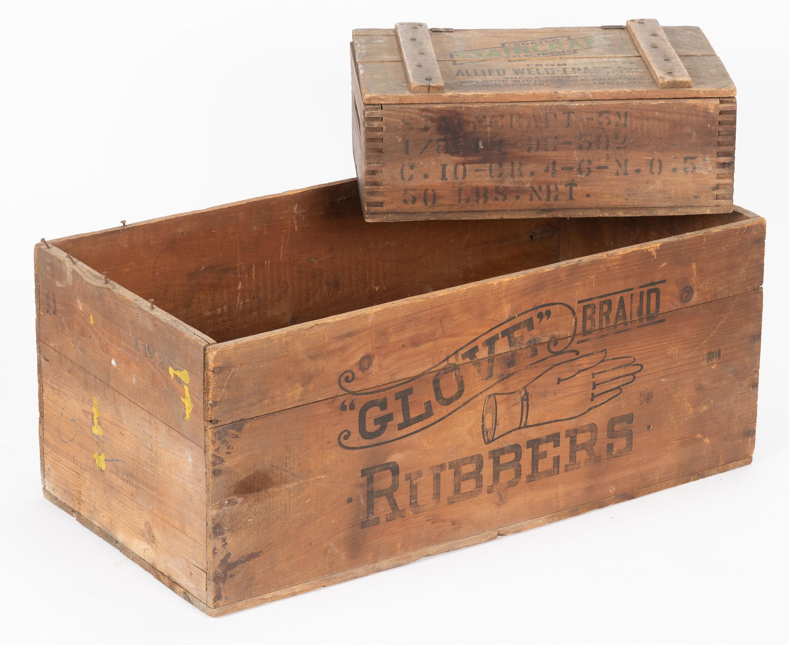 2 Wood Boxes incl Glove Brand Rubbers (1 of 2)