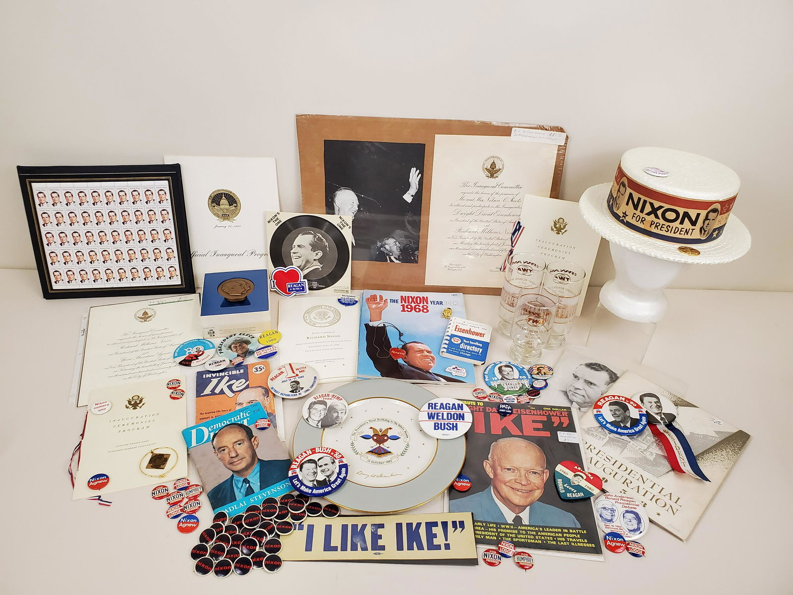 Large Group of Political Items Ike, Nixon, ect (1 of 4)