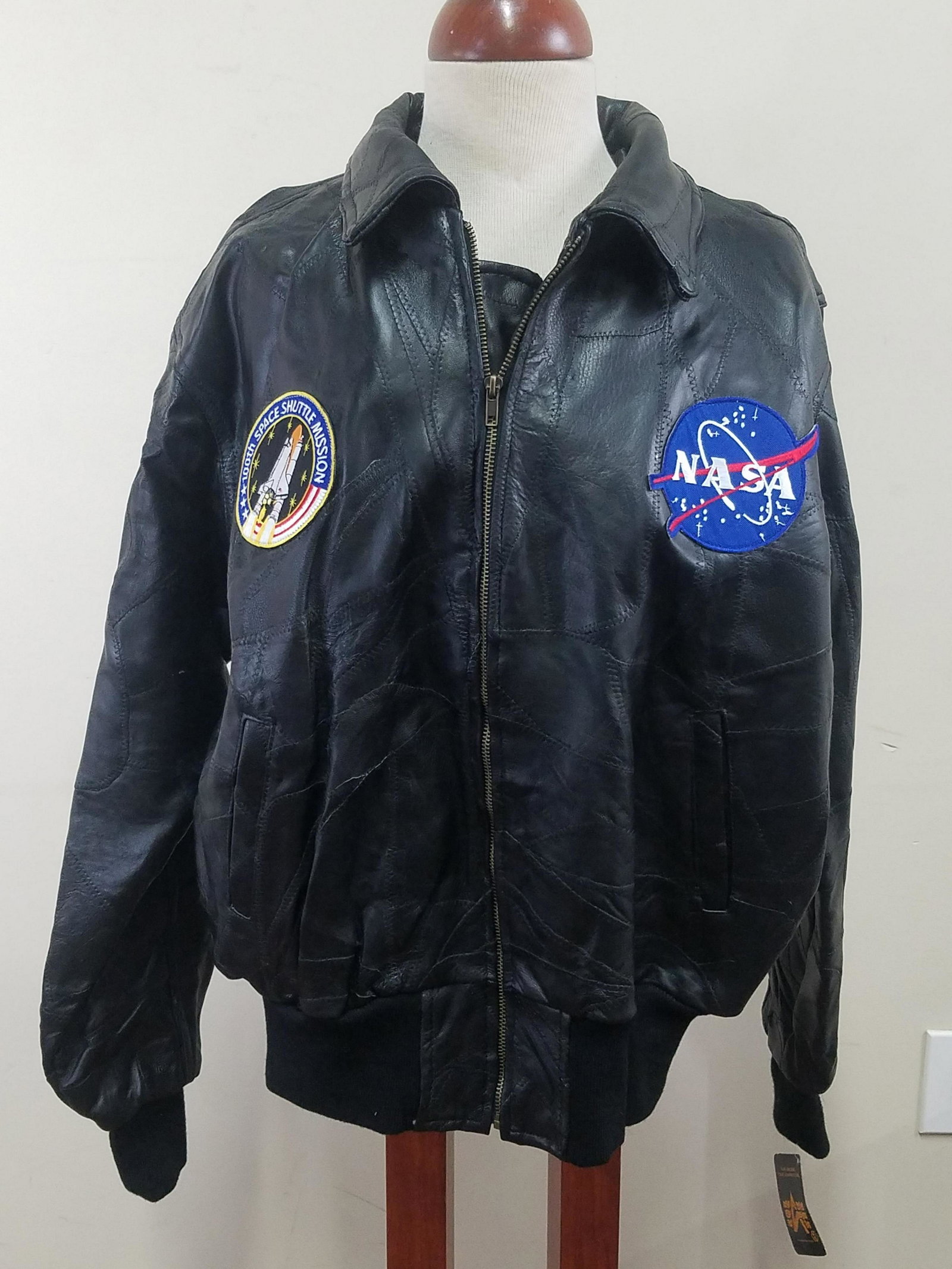 NASA Leather Bomber Jacket: Size XL. New with tag.