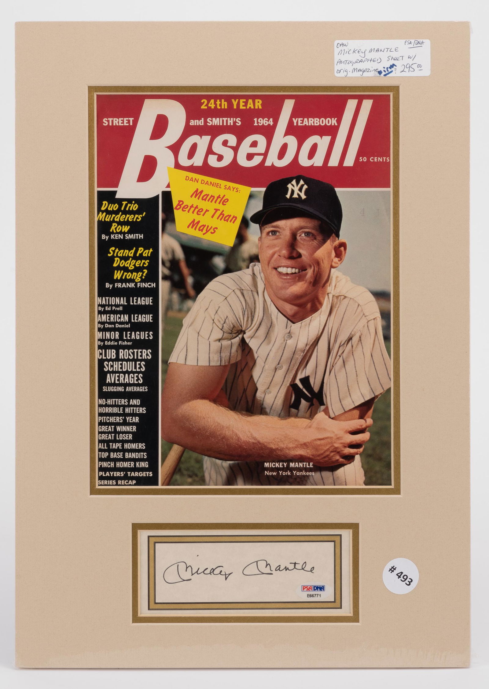 Mickey Mantle Signed '64 Baseball Magazine Cover (1 of 2)