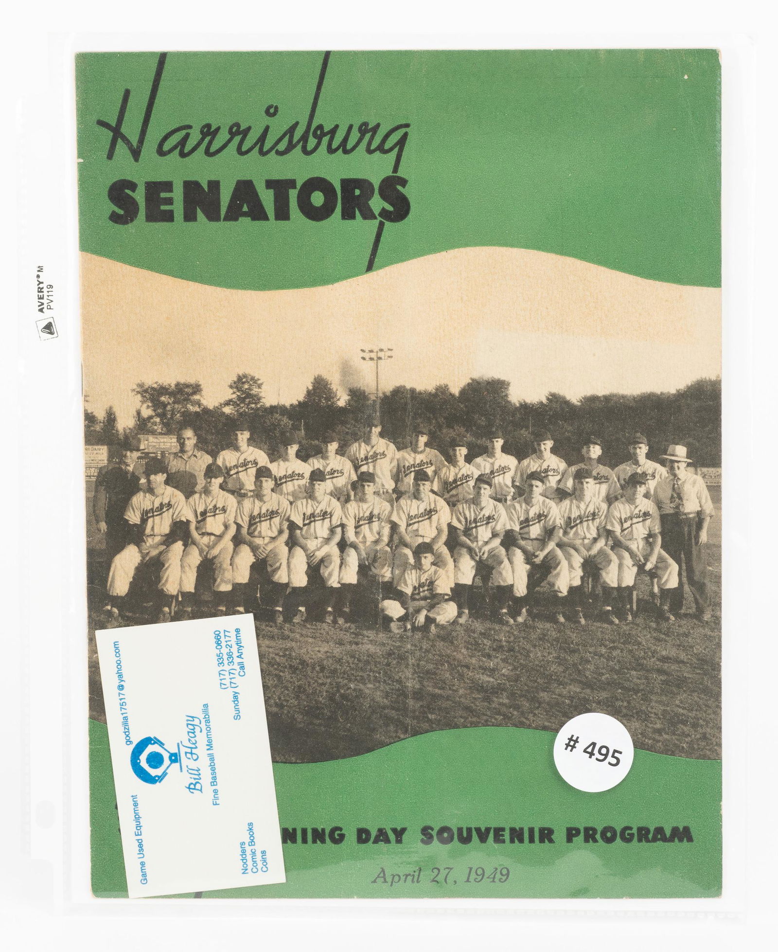 Harrisburg Senators Opening Day Program 04/27/49 (1 of 2)