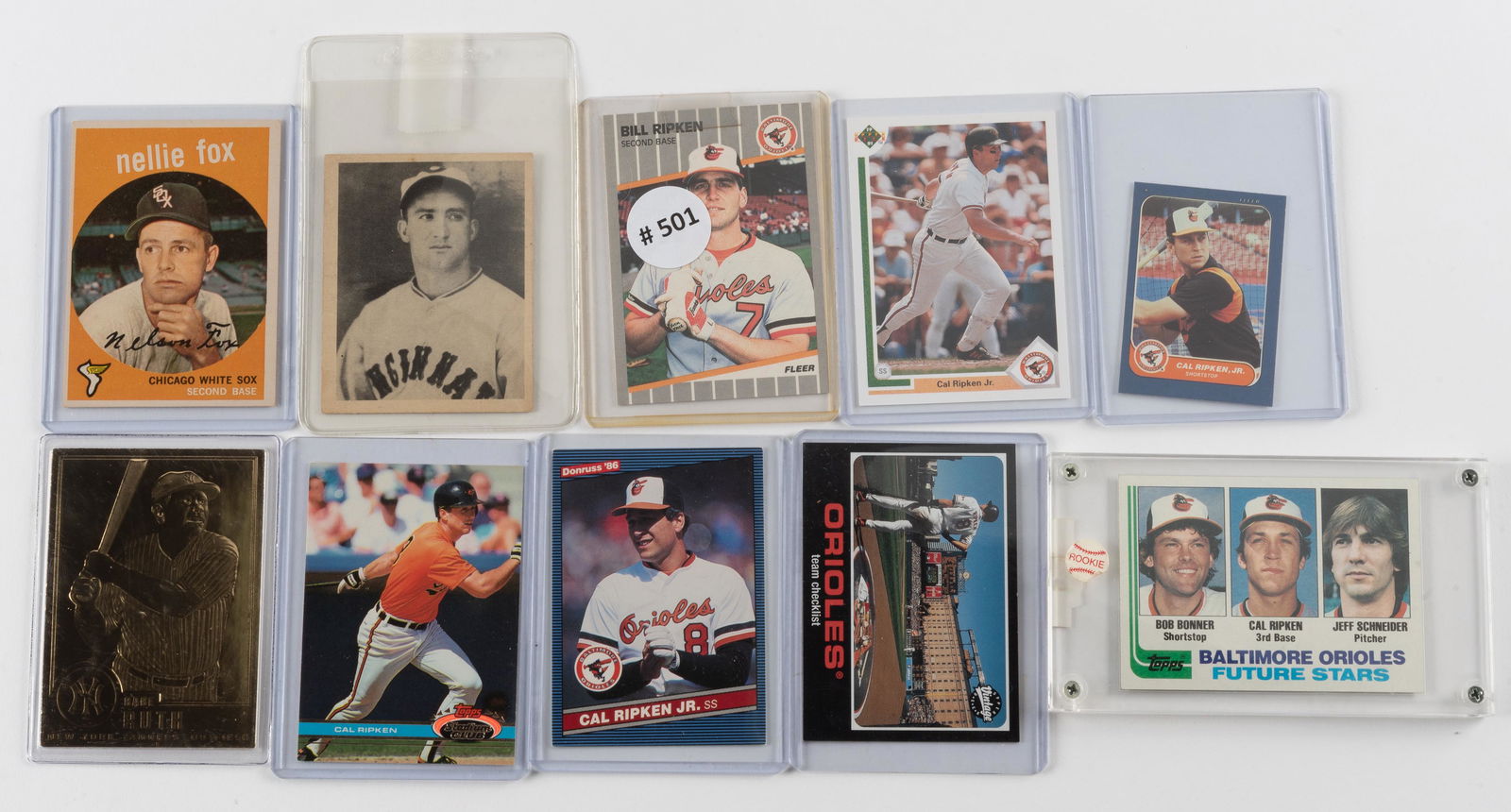 10 Items Including Babe Ruth Gold Card (1 of 1)