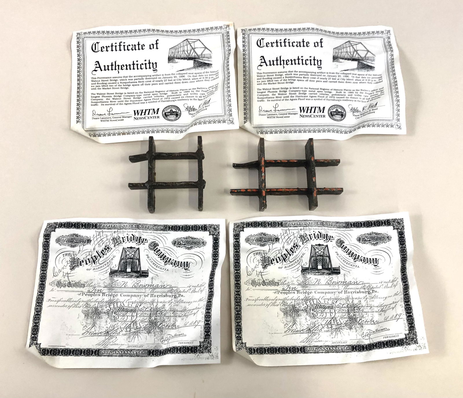 2 Pcs Walnut St Bridge Fragments (1 of 3)