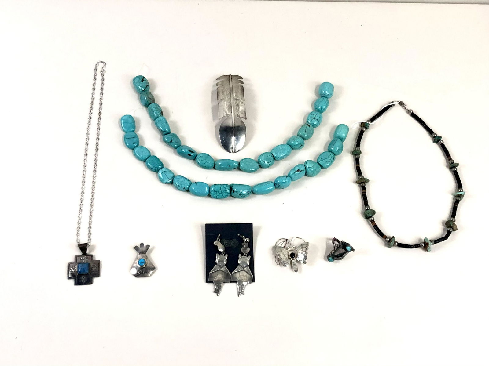 9 Pcs Sterling & Turquoise Jewelry (1 of 6)