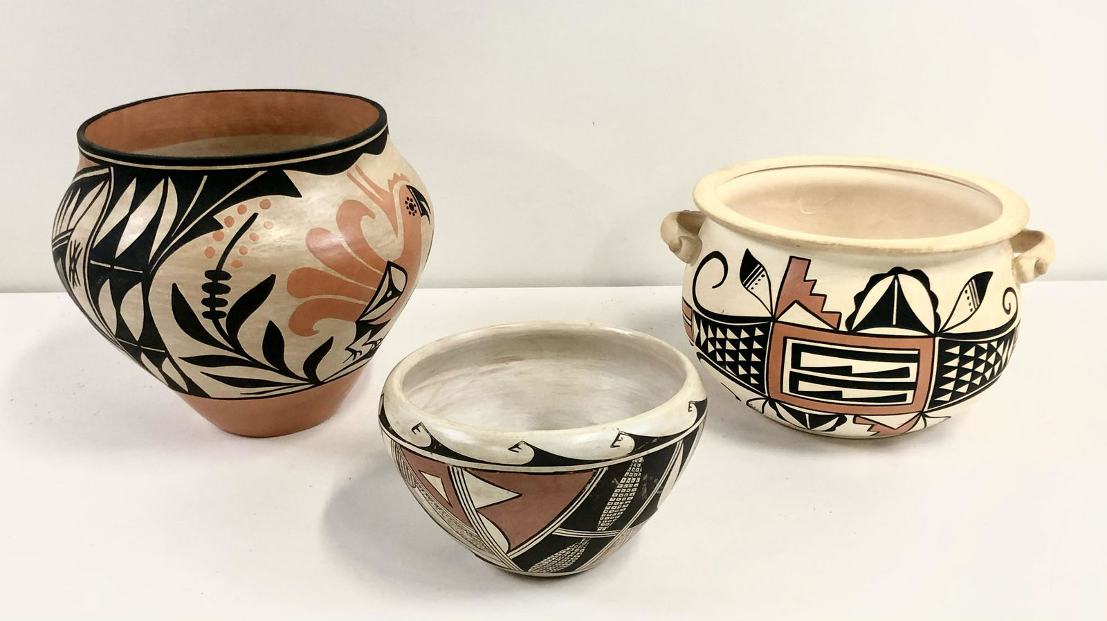 3 Acoma Pottery Vessels Including Silas (1 of 7)