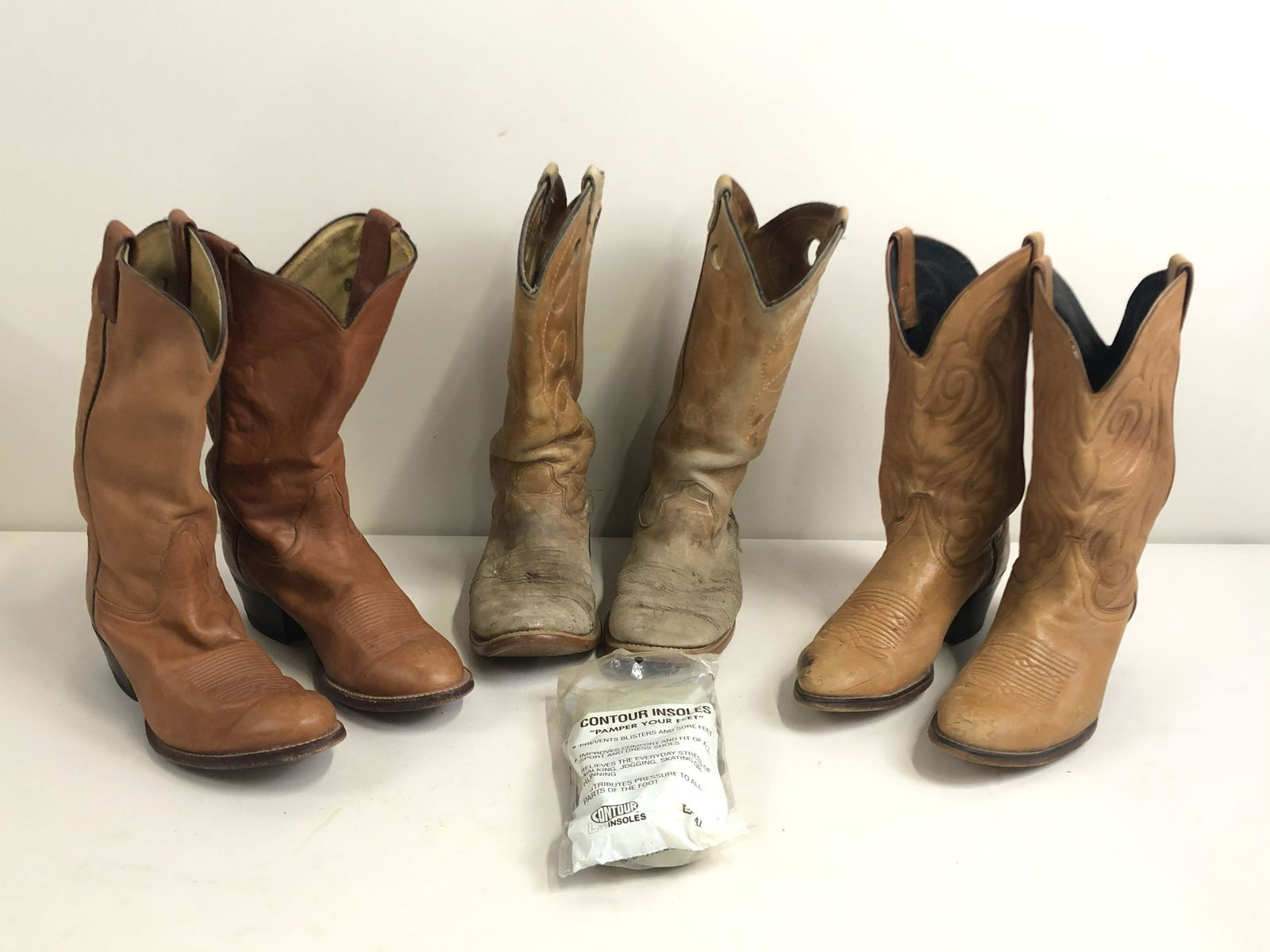 3 Pairs Leather Boots Including Tony Lama (1 of 4)