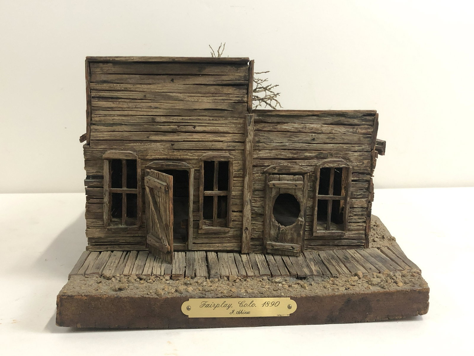 J. Shiew Fairplay Colo 1890 Diorama: 18 1/4" wide x 11" deep x 7" high.