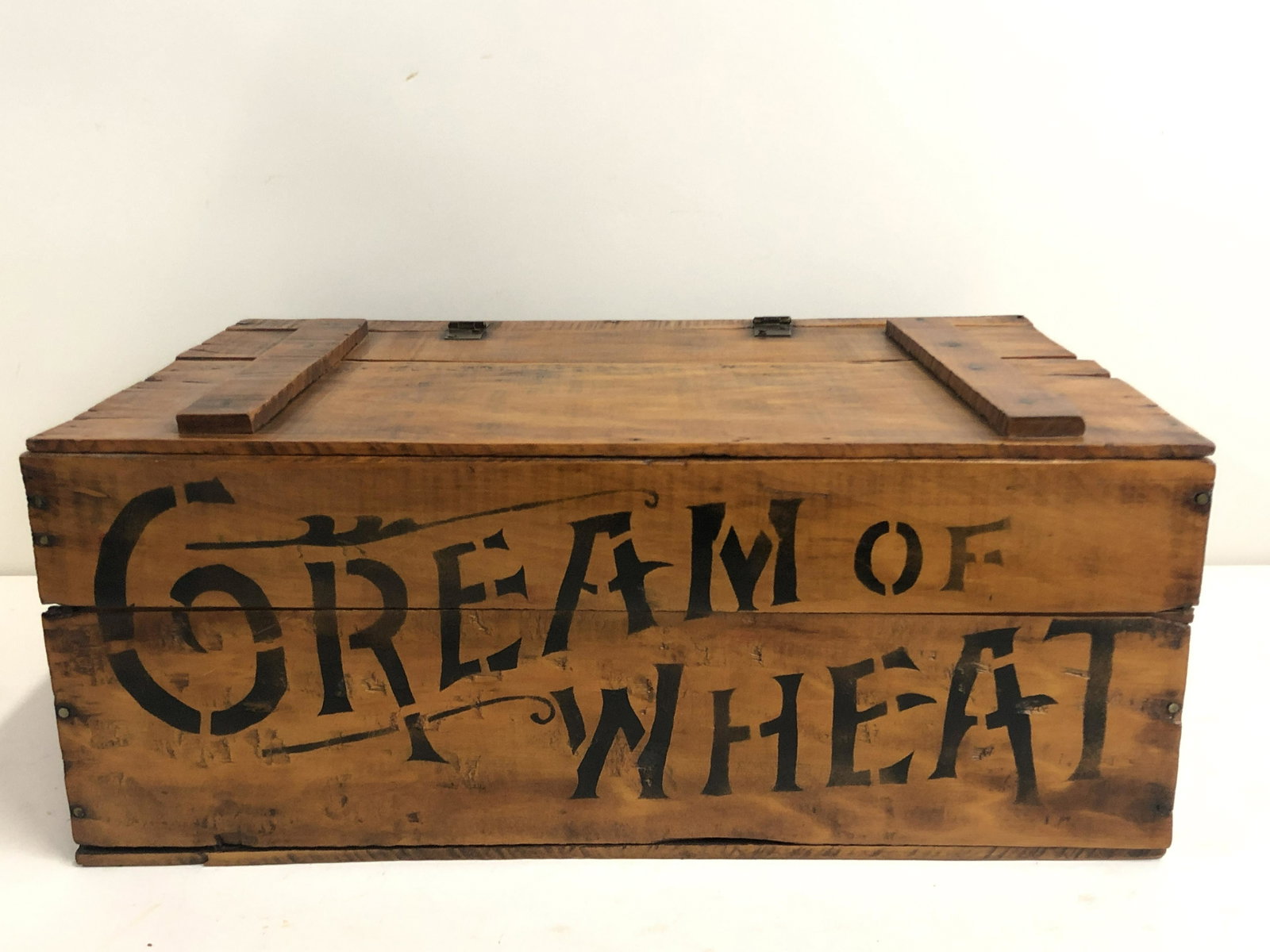 Cream of Wheat Crate: 21 1/2" wide x 13 3/4" deep x 18 1/4" high.