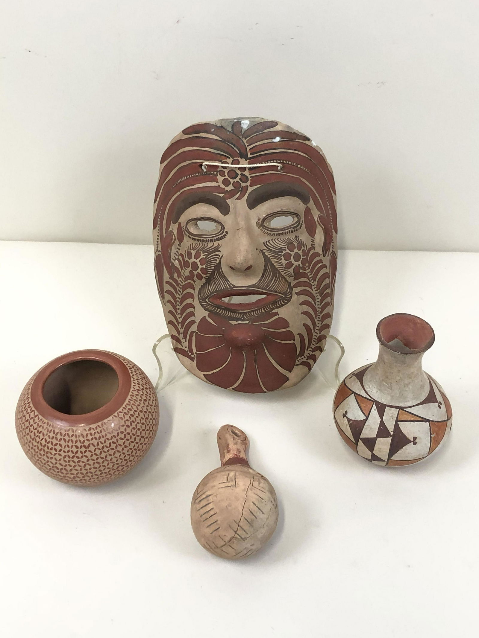 4 Pcs Native American Pottery Including Acoma (1 of 3)