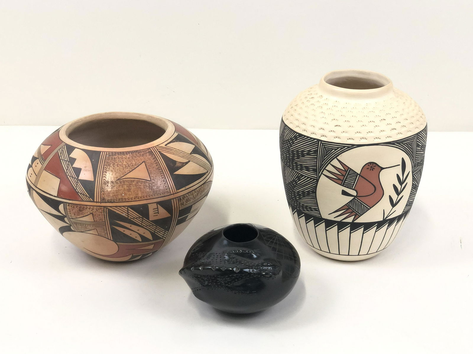 3 Pcs Native American Pottery Including Garcia (1 of 4)