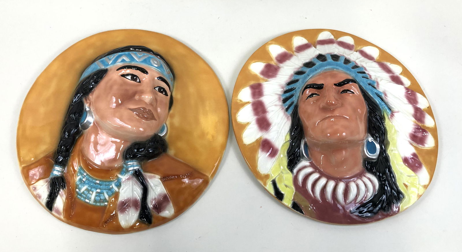 Pair Laur-al Craft Ceramic Plaques (1 of 3)