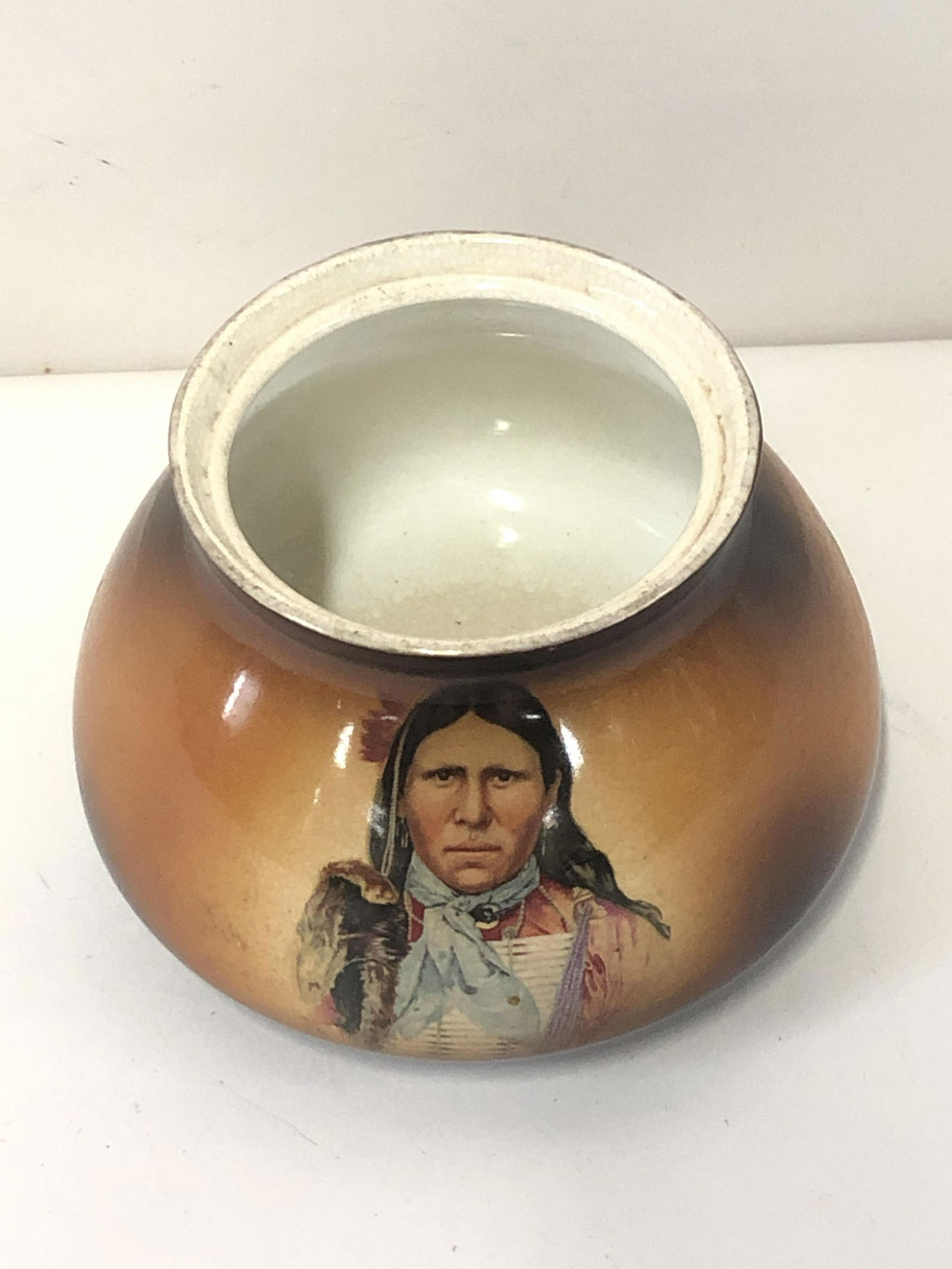 Warwick Porcelain Native American Portrait Vase (1 of 3)