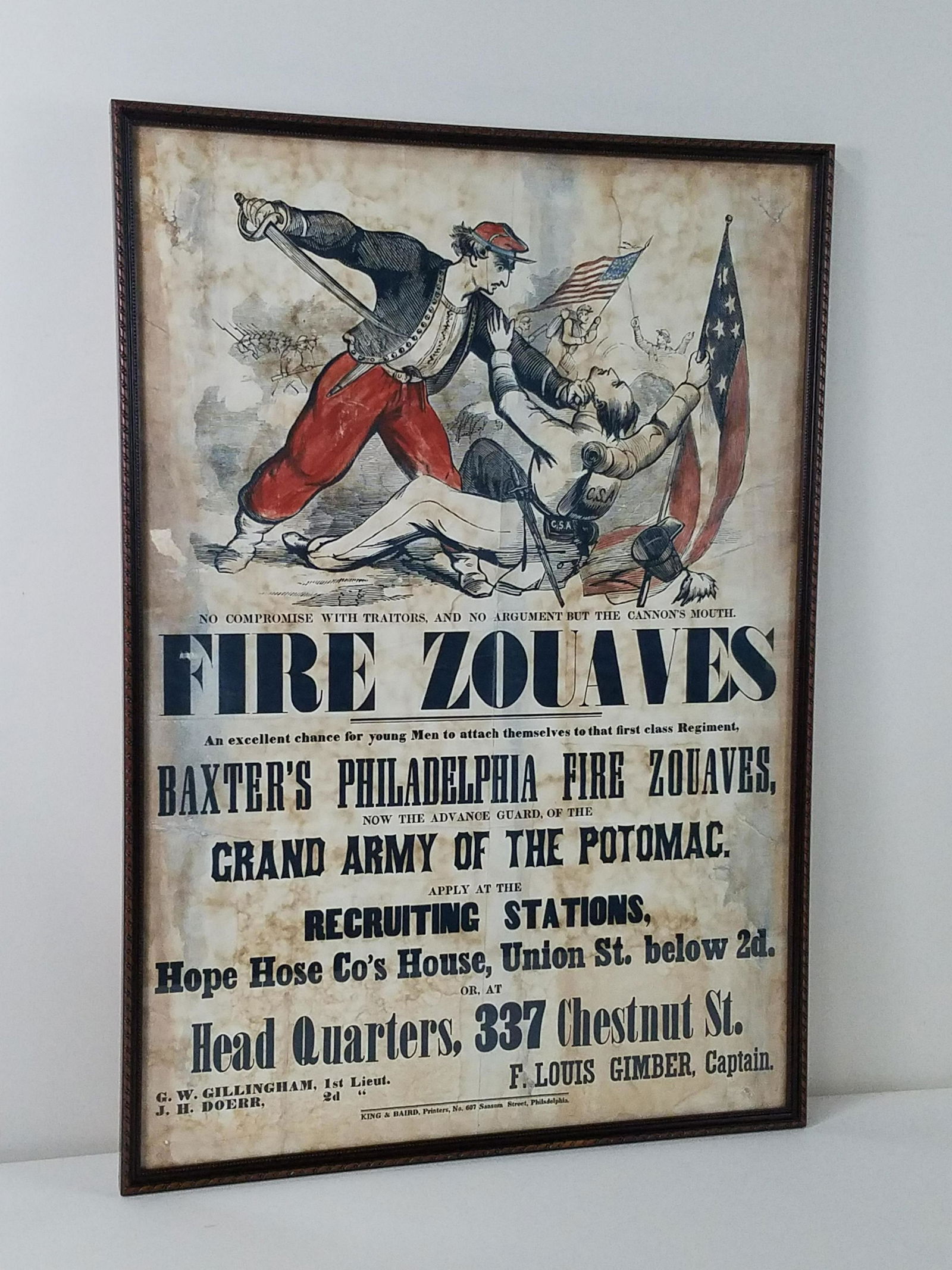 20th C Fire Zouaves Philadelphia Reprint Poster (1 of 2)