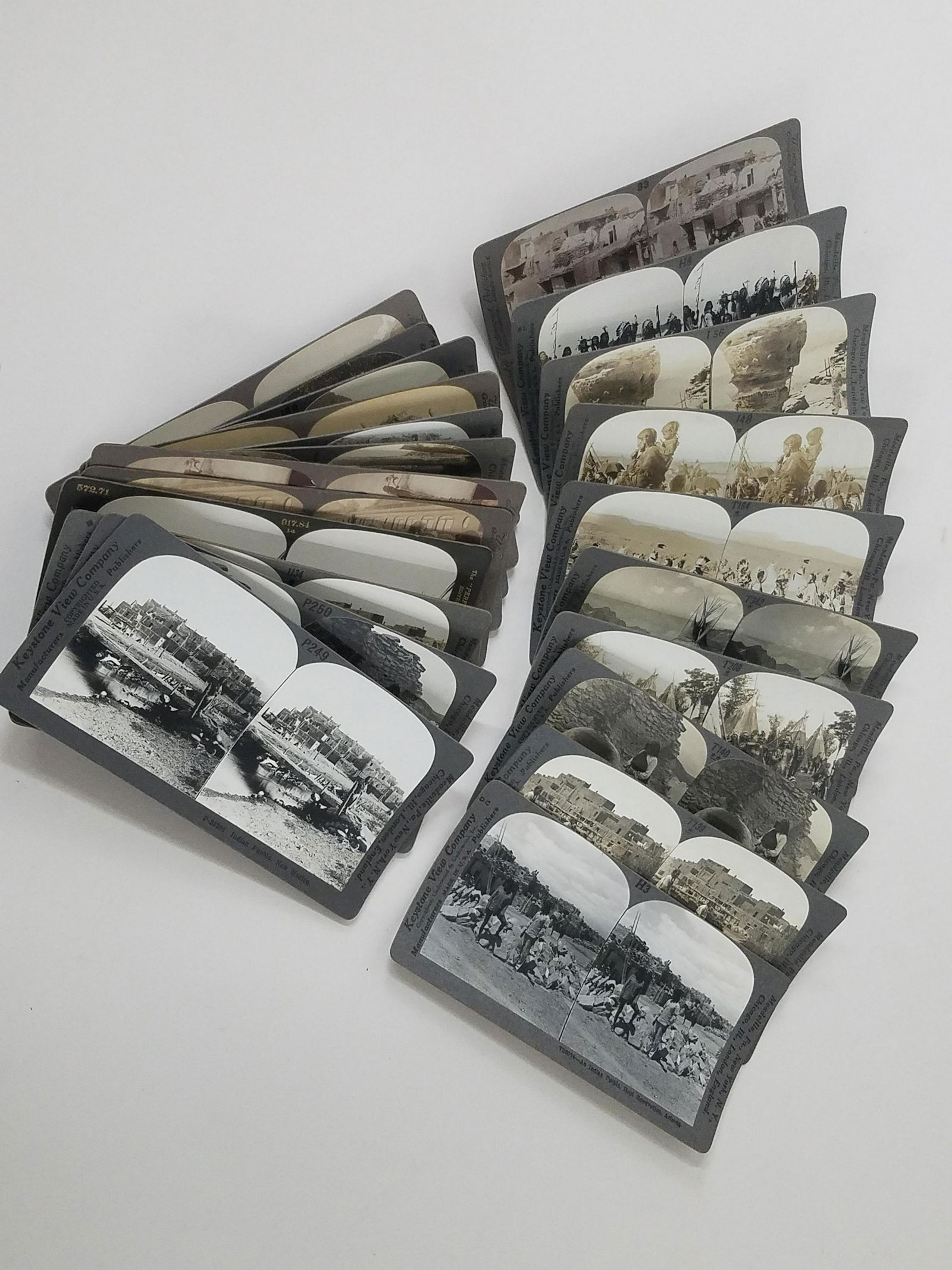 22 Native American Stereoview Cards: Manufactured by Keystone View Company and Underwood & Underwood Publishers.
