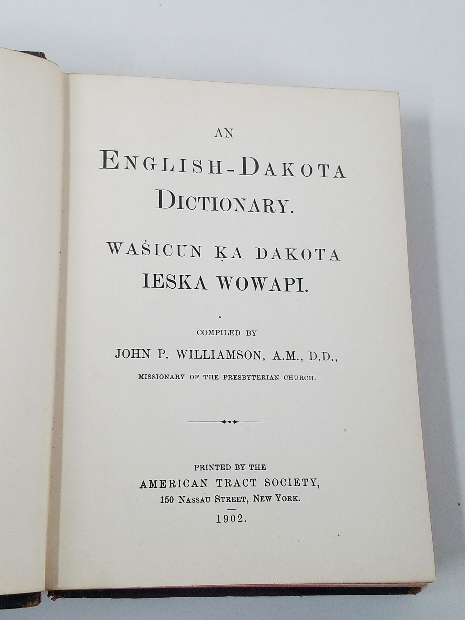 1902 English-Dakota Dictionary (1 of 5)