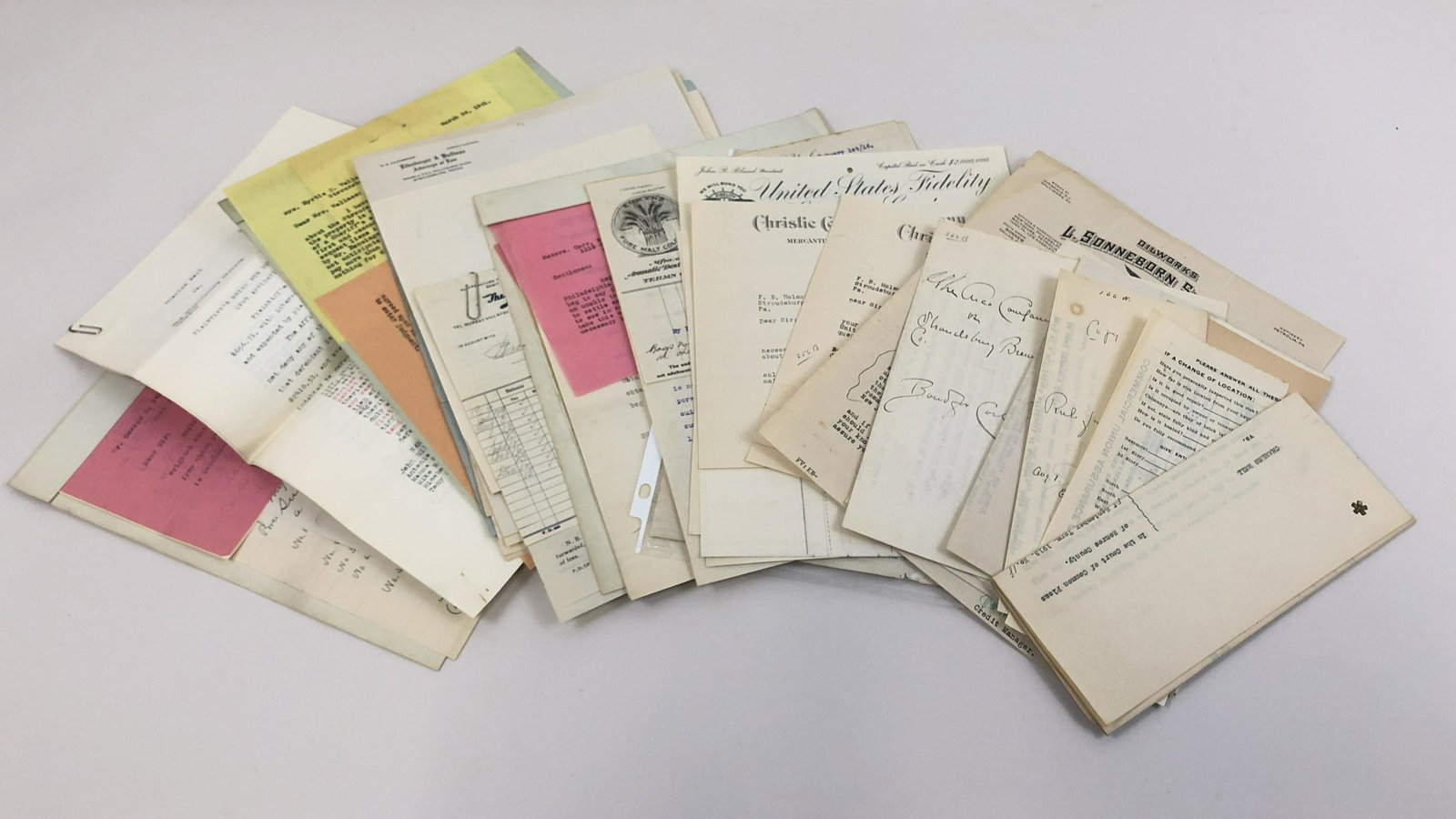 Stroudsburg Brewing Co. Ephemera: Includes correspondence, reports, and more.