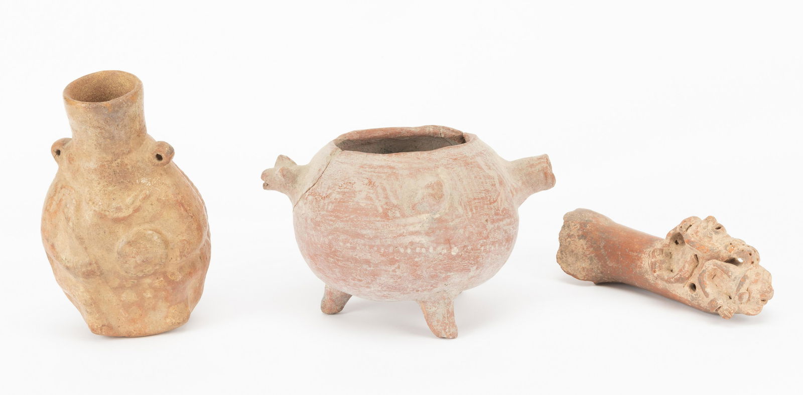 3 Pcs Central American Effigy Pottery (1 of 10)