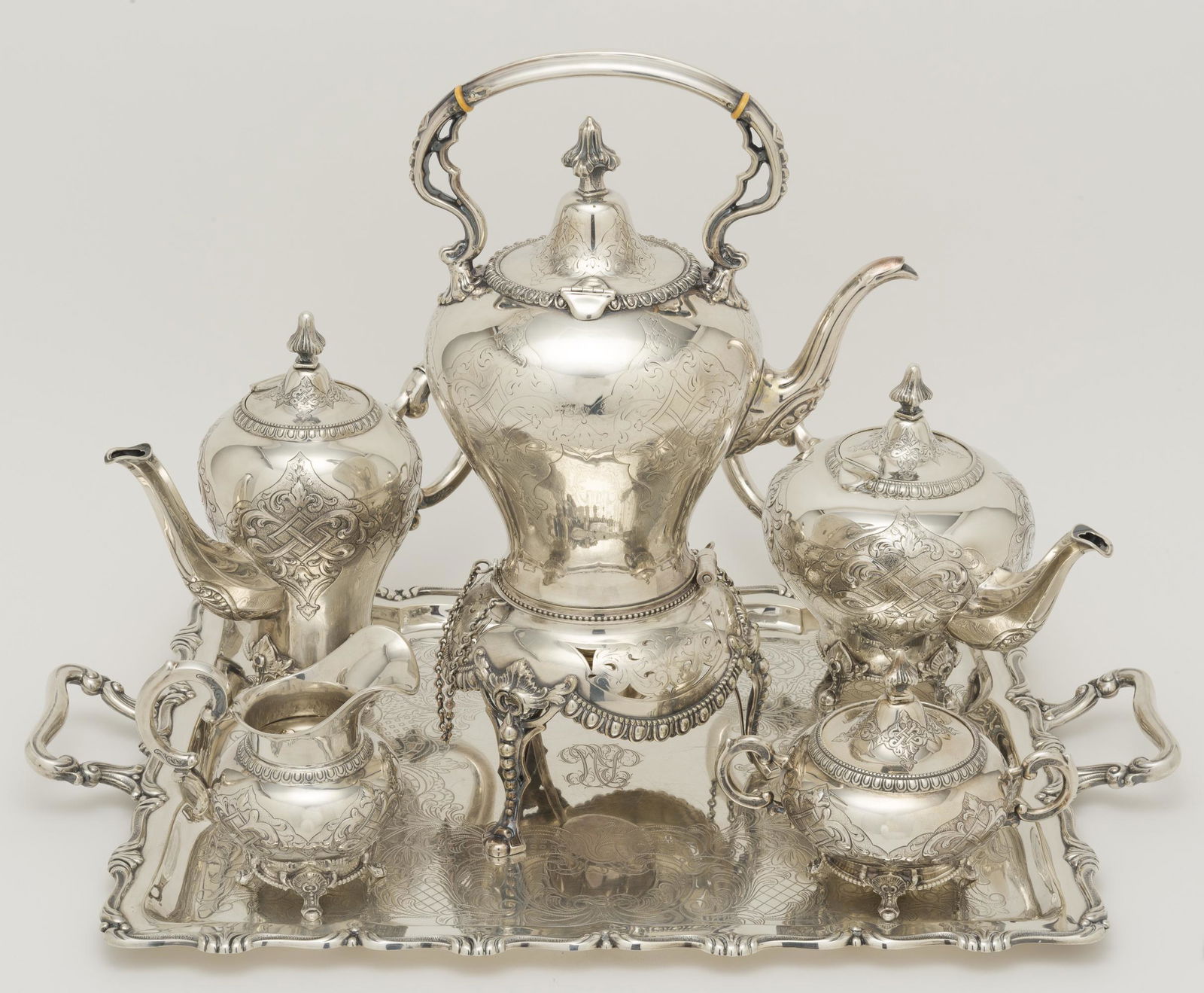 Sterling 6-piece Tea Set with Tray (1 of 13)